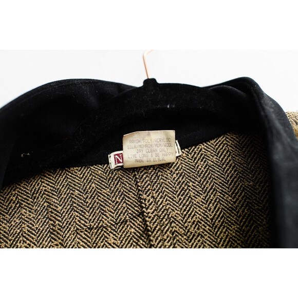 Vintage Neil & David faux fur multi texture fabric Vest brown Artsy XL USA - Picture 2 of 7